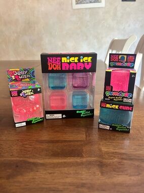 Needoh Jelly Squishy Learning Toys Bundle - Blue & Pink